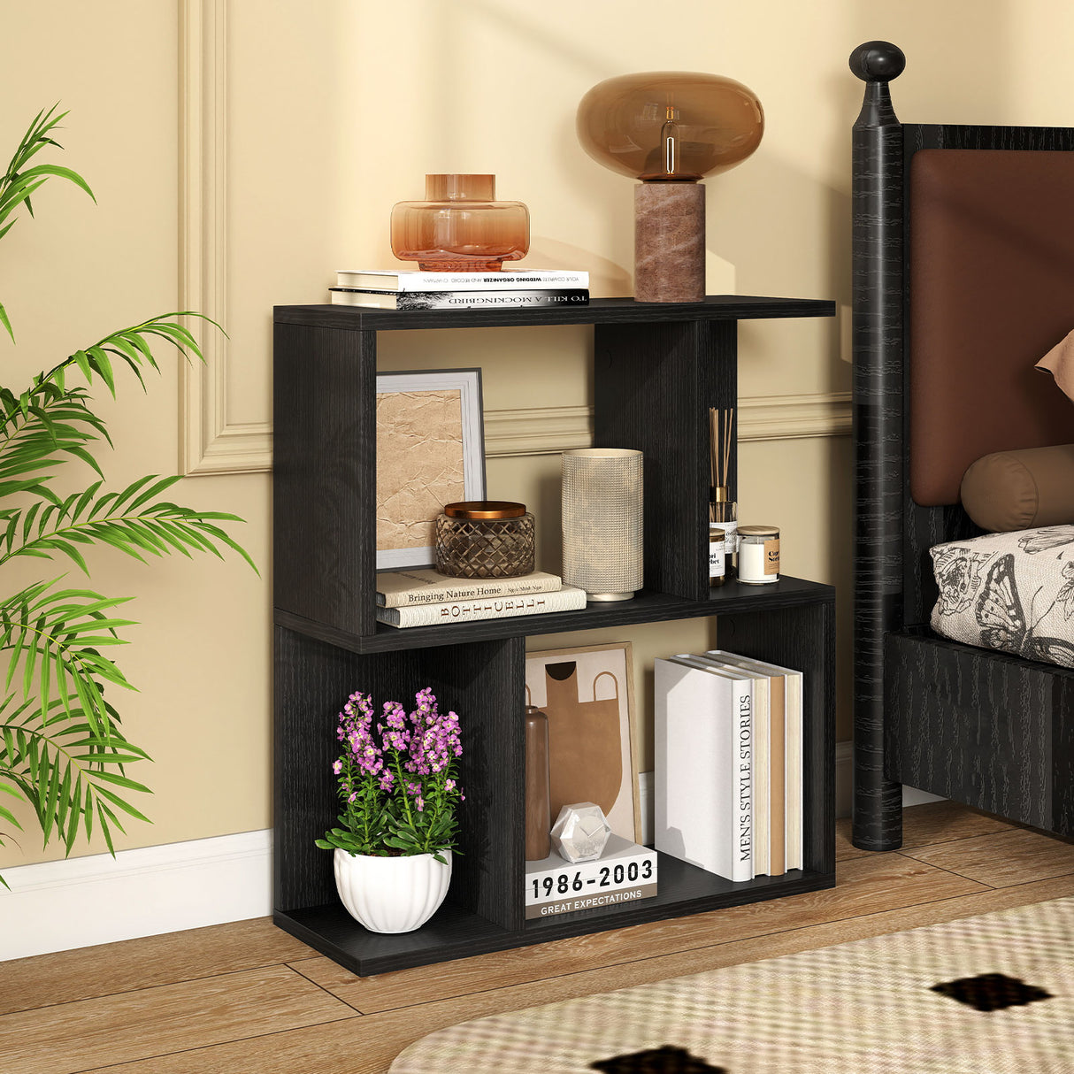 3-Tier Bookshelf with Display Shelf for Small Space