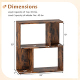 3-Tier Bookshelf with Display Shelf for Small Space