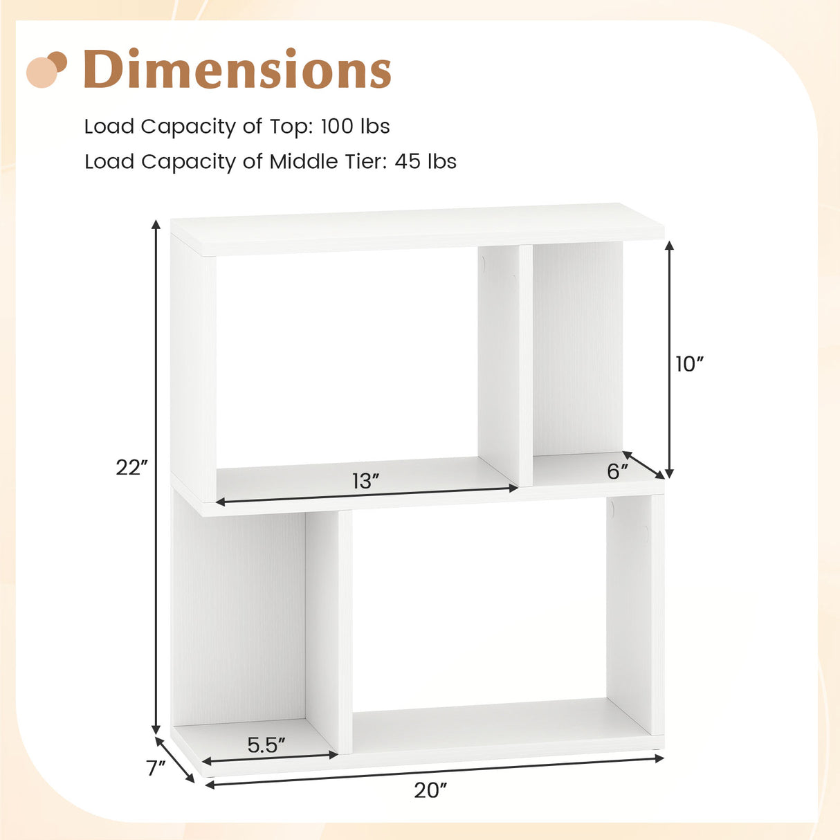 3-Tier Bookshelf with Display Shelf for Small Space