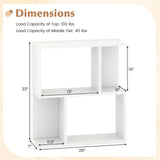 3-Tier Bookshelf with Display Shelf for Small Space