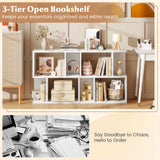 3-Tier Bookshelf with Display Shelf for Small Space