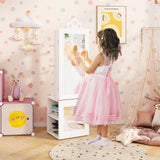 3-in-1 Freestanding Kids Jewelry Cabinet Armoire with Full Length Mirror