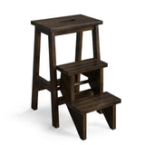 3-in-1 Rubber Wood Step Stool with Convenient Handle