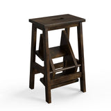3-in-1 Rubber Wood Step Stool with Convenient Handle