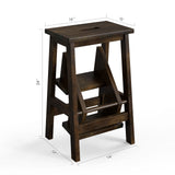 3-in-1 Rubber Wood Step Stool with Convenient Handle