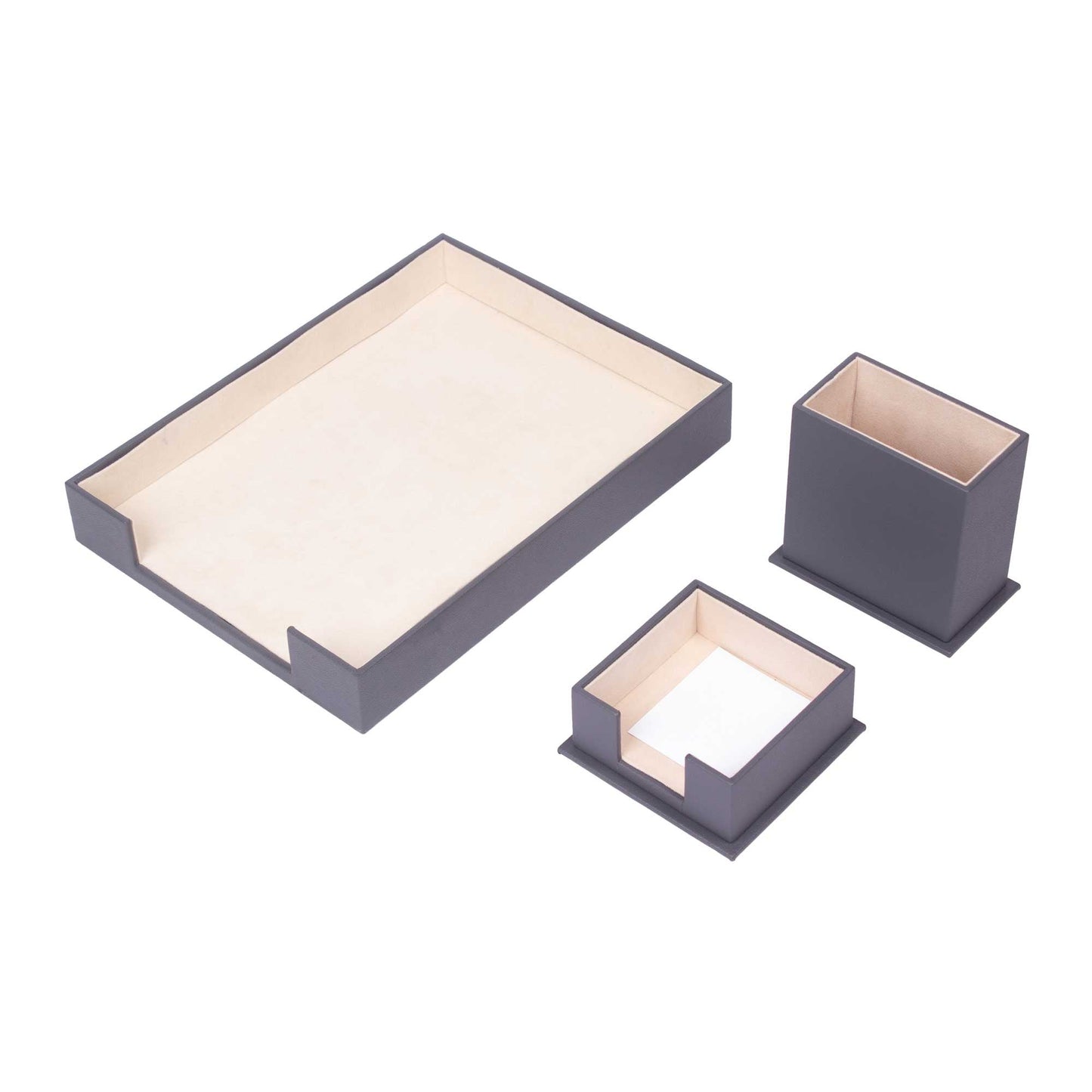 MOOG Leather Desk Set-3 Accessories-Single Document Tray - Orange - 3 PCS