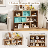 3-Tier Open Bookcase 8-Cube Floor Standing Storage Shelves Display Cabinet