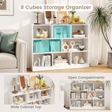 3-Tier Open Bookcase 8-Cube Floor Standing Storage Shelves Display Cabinet