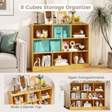 3-Tier Open Bookcase 8-Cube Floor Standing Storage Shelves Display Cabinet