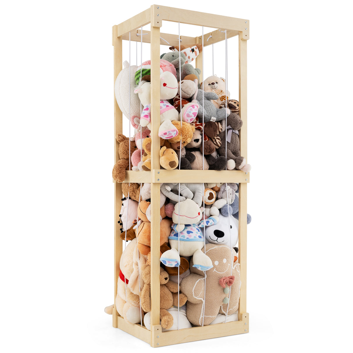 300L Large Stuffed Animal Storage with Open Top and Elastic Cords