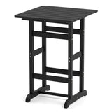30 Inch Square Bar Table Dining Table with Slatted Tabletop for Poolside