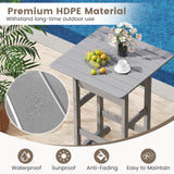 30 Inch Square Bar Table Dining Table with Slatted Tabletop for Poolside