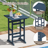 30 Inch Square Bar Table Dining Table with Slatted Tabletop for Poolside