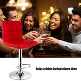 Set of 2 Square Swivel Adjustable PU Leather Bar Stools with Back and Footrest