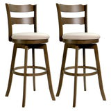 Swivel Barstools with Backrest & Upholstered Seat-Set of 2/4
