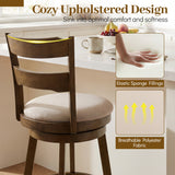 Swivel Barstools with Backrest & Upholstered Seat-Set of 2/4