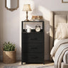 30.5 Inch Tall Nightstand with 3 Fabric Drawers and 2 Spacious Open Shelves