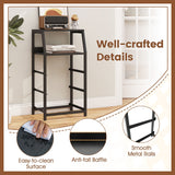 30.5 Inch Tall Nightstand with 3 Fabric Drawers and 2 Spacious Open Shelves