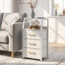 30.5 Inch Tall Nightstand with 3 Fabric Drawers and 2 Spacious Open Shelves