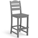 30 Inches Counter Height HDPE Bar Stool with Backrest and Footrest