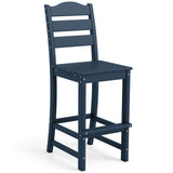 30 Inches Counter Height HDPE Bar Stool with Backrest and Footrest