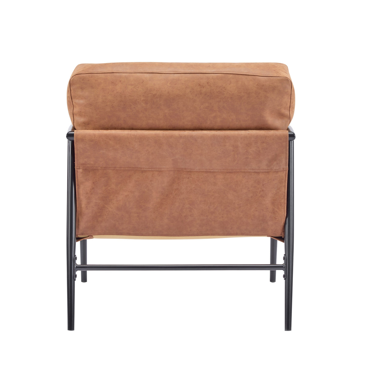 27.56' Modern Accent Chair with Plush Cushions, Minimalist Metal Frame, and Wooden Armrest Design – Perfect for Cozy Living Room, Bedroom, or Office Seating
