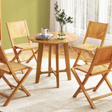 31.5 Inches Patio Dining Table with Slatted Tabletop and X-shaped Frame