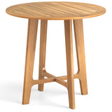 31.5 Inches Patio Dining Table with Slatted Tabletop and X-shaped Frame