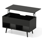 31.5 Inch Lift Top Coffee Table with Hidden Compartment and 2 Storage Shelves