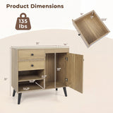 31" Sideboard Cabinet with 2 Open Compartments and 2 Drawers