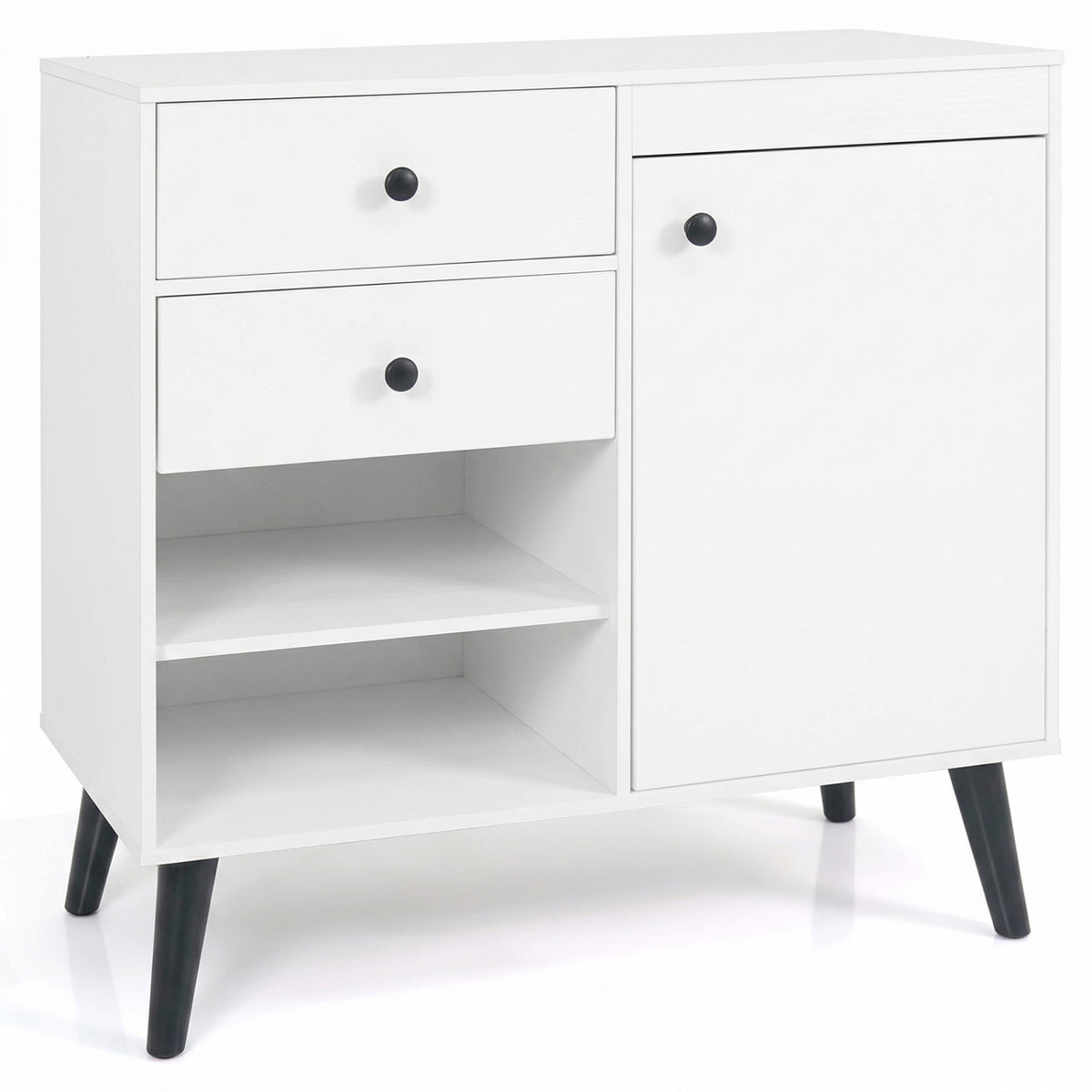 31" Sideboard Cabinet with 2 Open Compartments and 2 Drawers