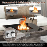32.5 Inch Propane Fire Pit Table 5000 BTU with Tempered Glass Tabletop