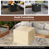 32.5 Inch Propane Fire Pit Table 5000 BTU with Tempered Glass Tabletop