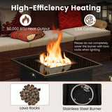 32.5 Inch Propane Fire Pit Table 5000 BTU with Tempered Glass Tabletop