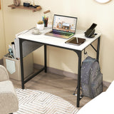 32 Inch Computer Desk Small Home Office Desk with Charging Station