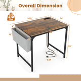 32 Inch Computer Desk Small Home Office Desk with Charging Station