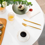 32 Inch Modern Tulip Round Dining Table with MDF Top-White