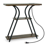 Narrow Long Entryway Table with Power Outlets and LED Lights