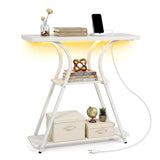Narrow Long Entryway Table with Power Outlets and LED Lights