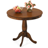 Wooden Round Pub Pedestal Side Table