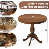 Wooden Round Pub Pedestal Side Table