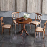 Wooden Round Pub Pedestal Side Table