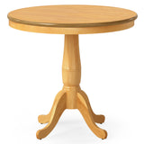 Wooden Round Pub Pedestal Side Table