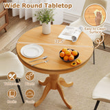 Wooden Round Pub Pedestal Side Table