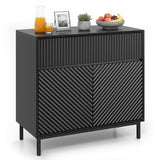32" Wide Buffet Cabinet with 2 Doors and 1 Drawer for Kitchen-Black