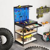32 x 16 Inch Workbench Work Table with 2 PCs Pegboard Drawer and Shelves