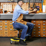 330 LBS Capacity Pneumatic Rolling Mechanic Stool with Padded Seat