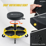 330 LBS Capacity Pneumatic Rolling Mechanic Stool with Padded Seat