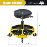 330 LBS Capacity Pneumatic Rolling Mechanic Stool with Padded Seat
