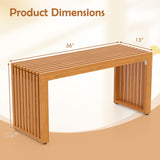 36 Inch Patio Bench All-Slat Acacia Wood Loveseat